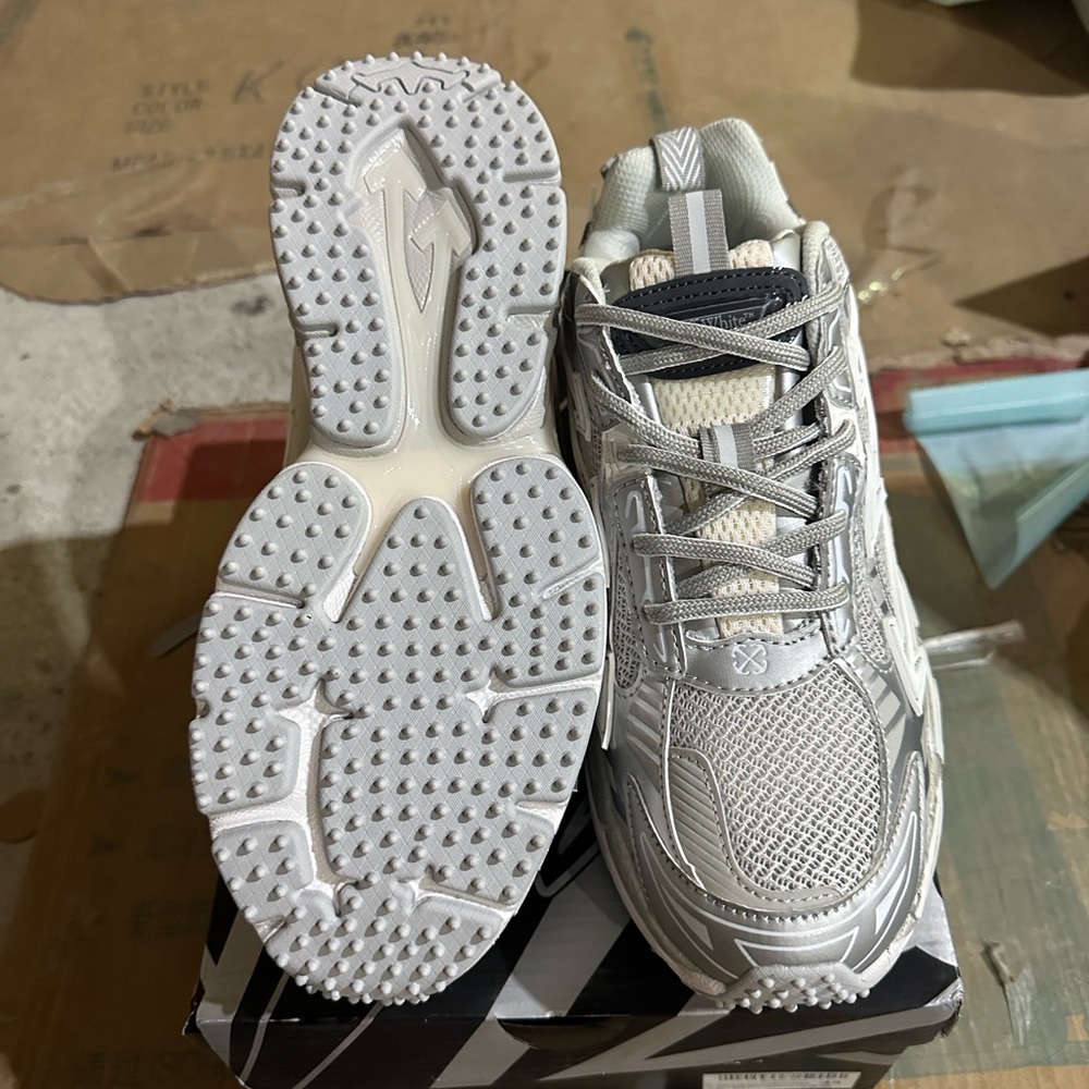 Stylish Gray and White Sneakers